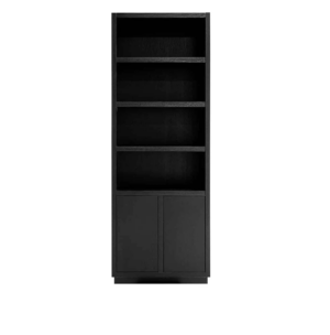 boekenkast oakura in eiken zwart met 4 vakken en 2 deuren richmond interiors