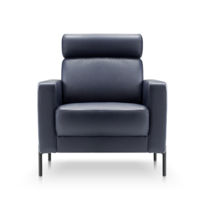 fauteuil Jamison in semi leder blue deruijtermeubel Baenks fauteuils cruquius