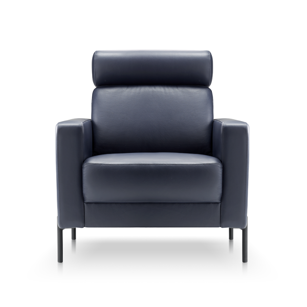 fauteuil Jamison in semi leder blue deruijtermeubel Baenks fauteuils cruquius