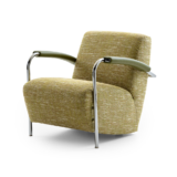 fauteuil scylla in stof beige met groene armleggers leolux design cruquius