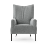 fauteuil transit two in stof grijs met chroom poten van pode design