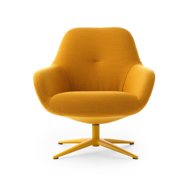 fauteuil spot one in stof geel yellow design deruijtermeubel pode