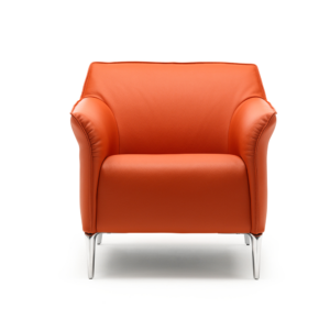 fauteuil mayon in leer oranje designstoelen cruquius Leolux