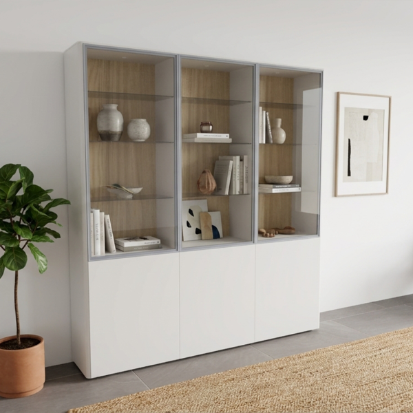 Vitrine kast met vakken wit sudbrock goya