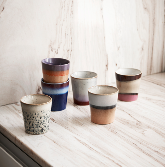 Handgemaakte mokken Tube, 6 stuks