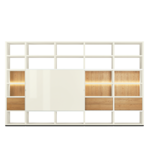 Wandkast Mega Design hout met wit lak hulsta design grote kasten