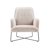 fauteuil Olanto L.grey inhouse cruquius stoelen stof zwart metaal frame