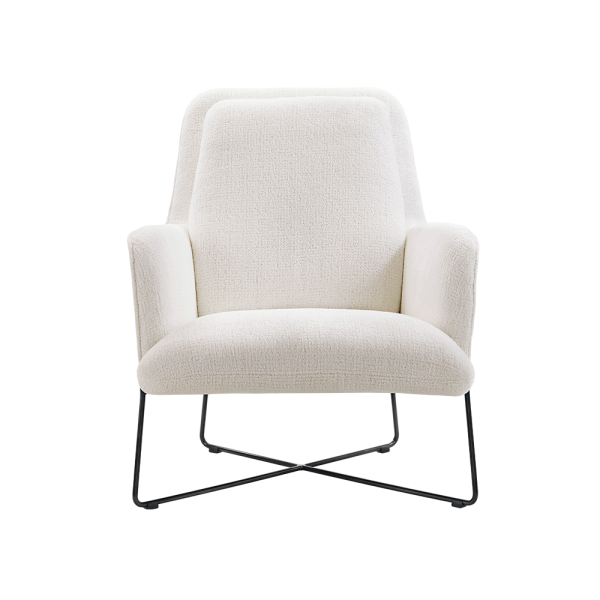 fauteuil Olanto wit inhouse cruquius stoelen stof zwart metaal frame