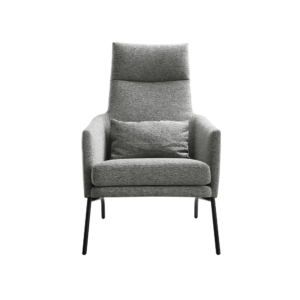 fauteuil signo stof grijs met zwart frame van INHOUSE cruquius