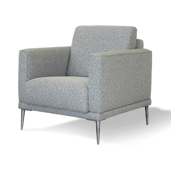 fauteuil morgan van neo-style onder de ruijter collectie kleur grijs met metalen poten 2 zits