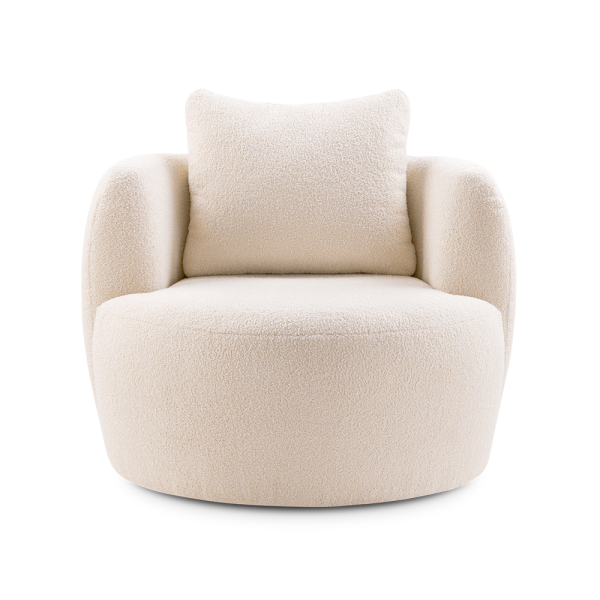 fauteuil chakani stof beige van INHOUSE met vaste en draaibare voet