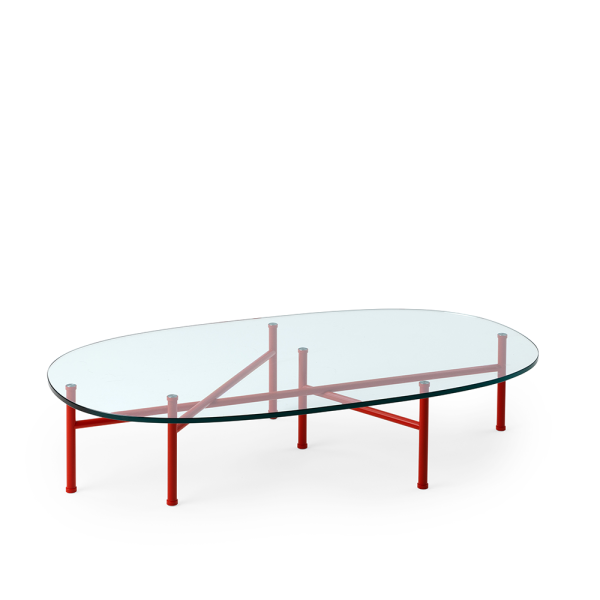 Salontafel dice designtafels leolux ovale tafels T15-901 glas en staal