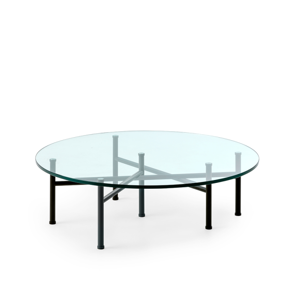 Salontafel dice designtafels leolux ronde tafels T15-900 glas en staal