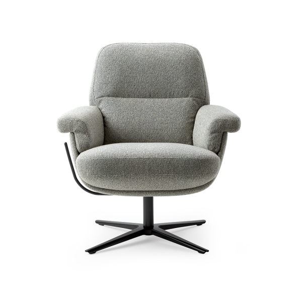 fauteuil entro laag in stof grijs evidence by leolux designmeubelen