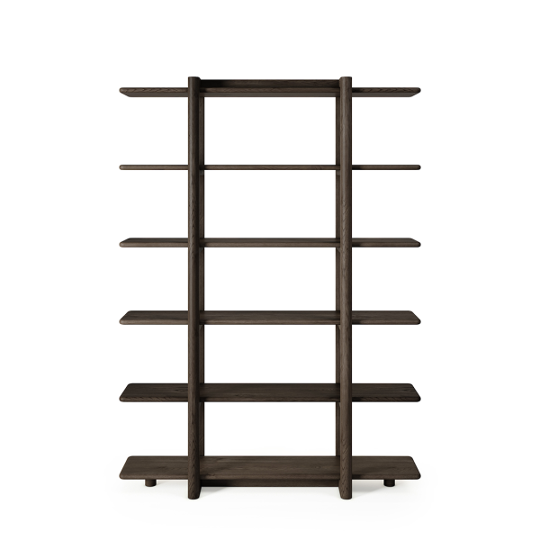 Roomdivider Arona van Hofstede Raanhuis in hoogwaardig eikenhout met organische vormen en zes open planken