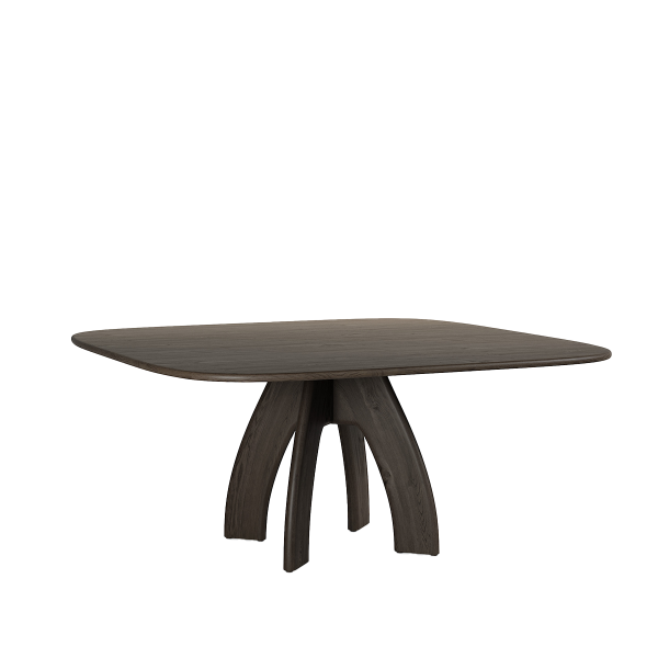 eettafel Arona, Hofstede Raanhuis, eiken eettafel, organische tafel, ronde hoeken, houten tafel, eettafel op maat