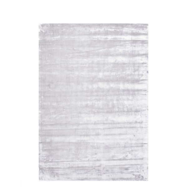 Perez vloerkleed Flavia wit met luxe glans in moderne woonkamer