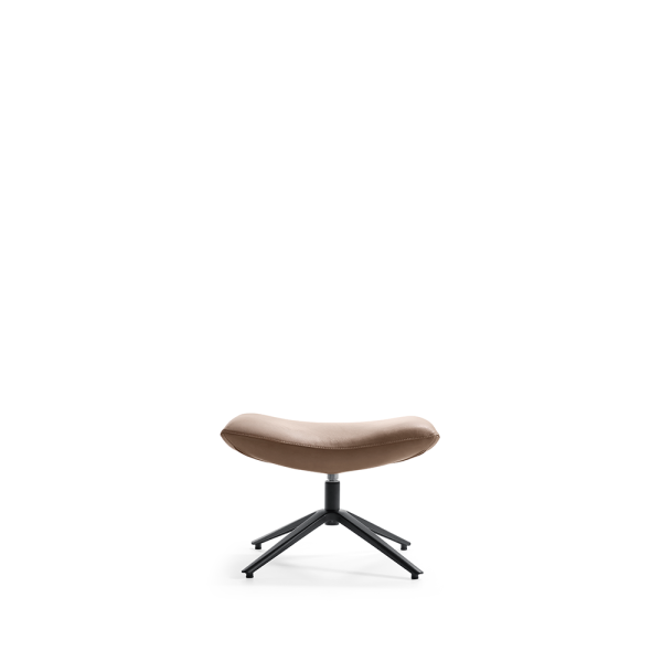 Baenks fauteuil Hickson in taupe met hoge rug en metalen draaipoot