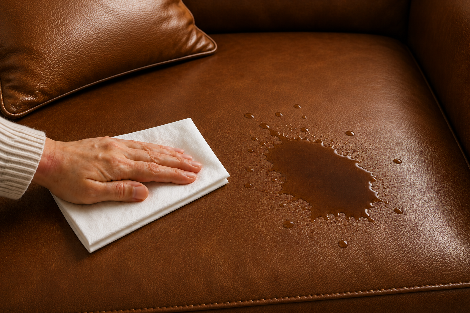 Koffie lederen bank